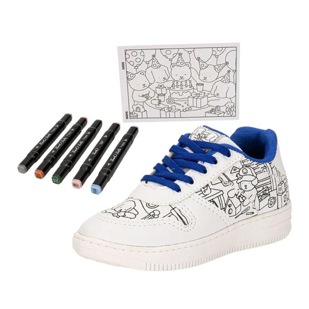 Kit Tênis Infantil Goods e Caneta Touch Minipé MP2549S BRANCO/AZUL 26