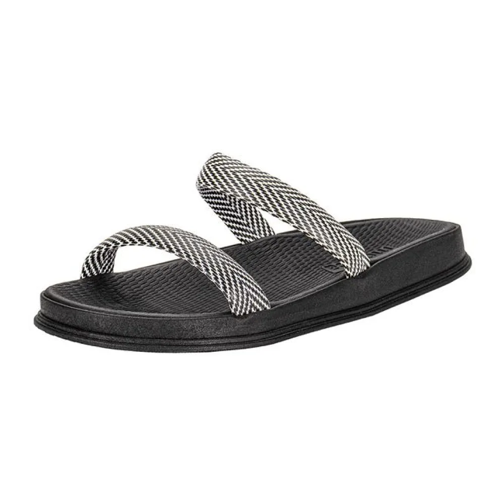 Tamanco Feminino Flat Moleca 5556100 PRETO/BRANCO 34