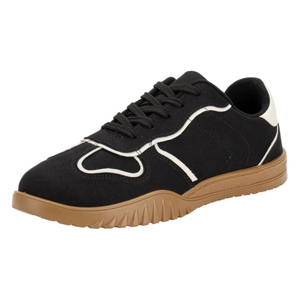 Tênis Feminino Casual Moleca 5817108 PRETO/CAMURÇA 34