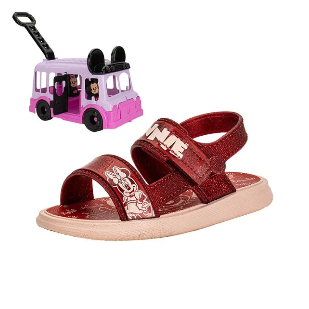Kit Sandália Infantil Disney Tour e Ônibus Grendene Kids 23272 VERMELHO/ROSA 19