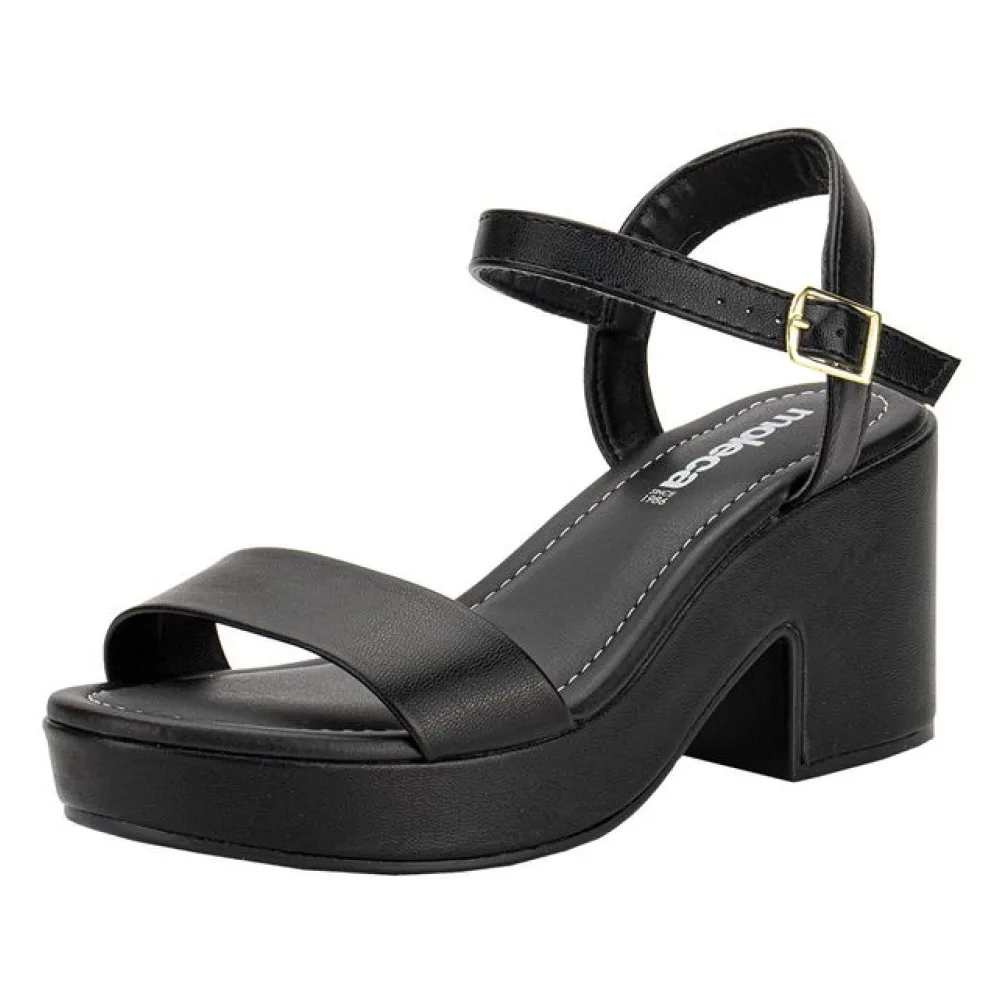 Sandália Feminina Salto Grosso Moleca 5549102 PRETO 34