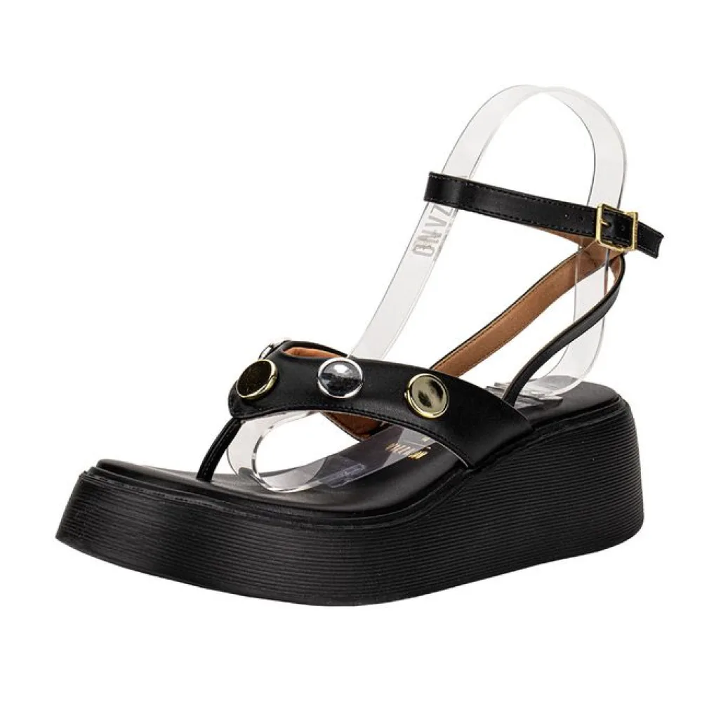 Sandália Feminina Anabela Vizzano 6525108 PRETO 34