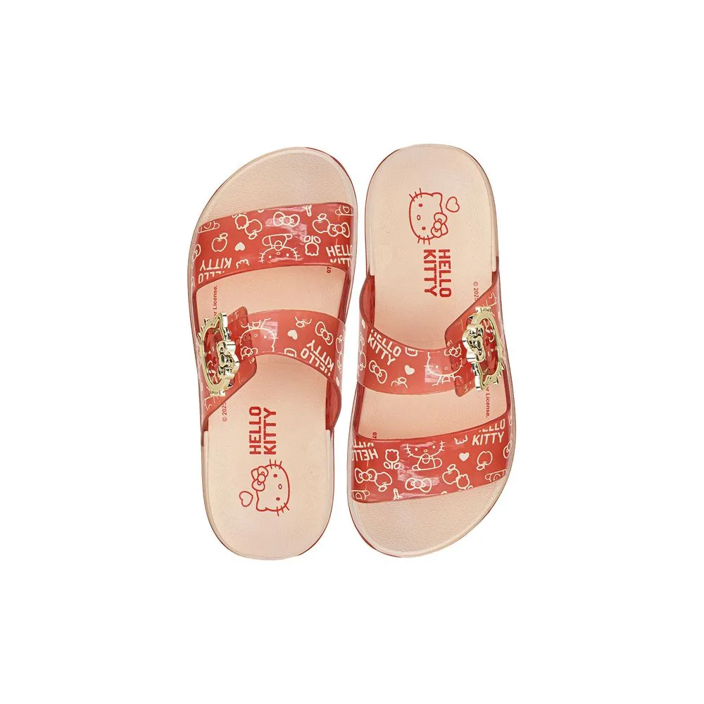 Chinelo Infantil Feminino Slide Hello Kitty Summer Grendene Kids 23280 BEGE/VERMELHO 26/27