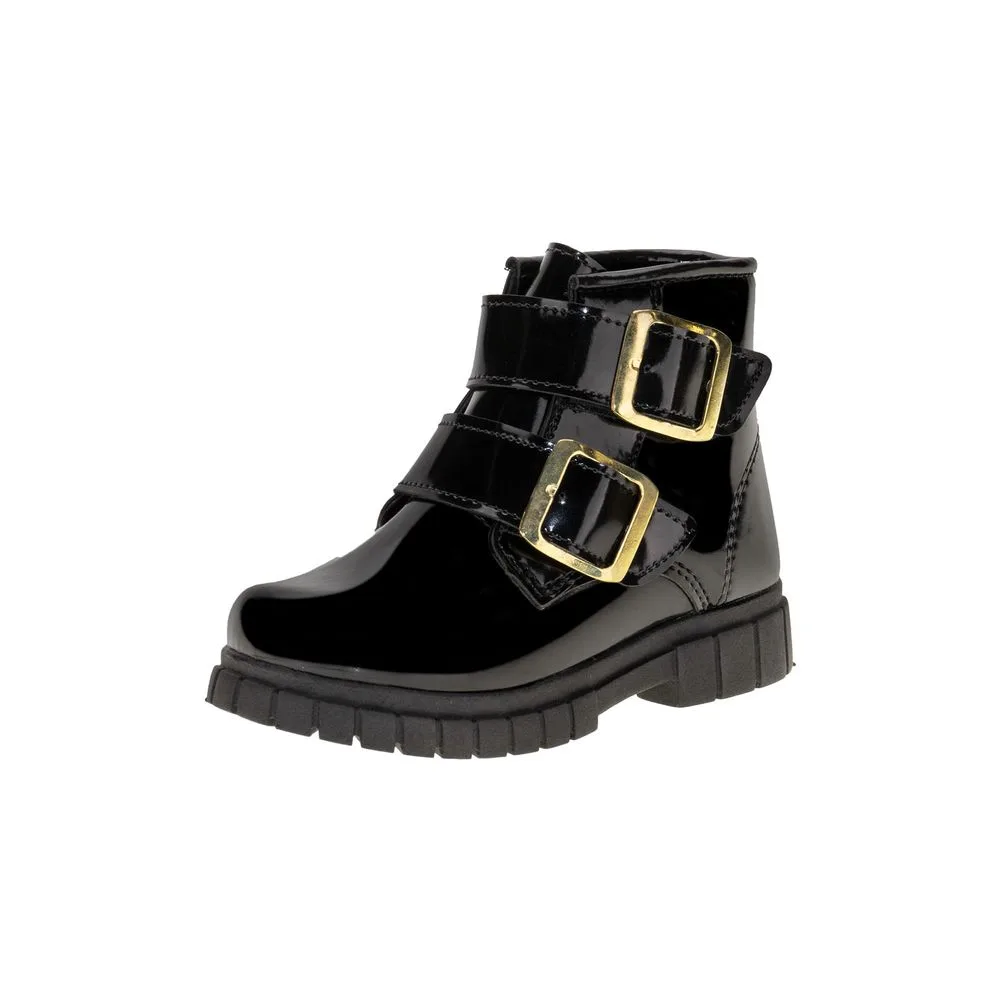 Bota Infantil Feminina Coturno Fuffy 13525 VERNIZ/PRETO 22