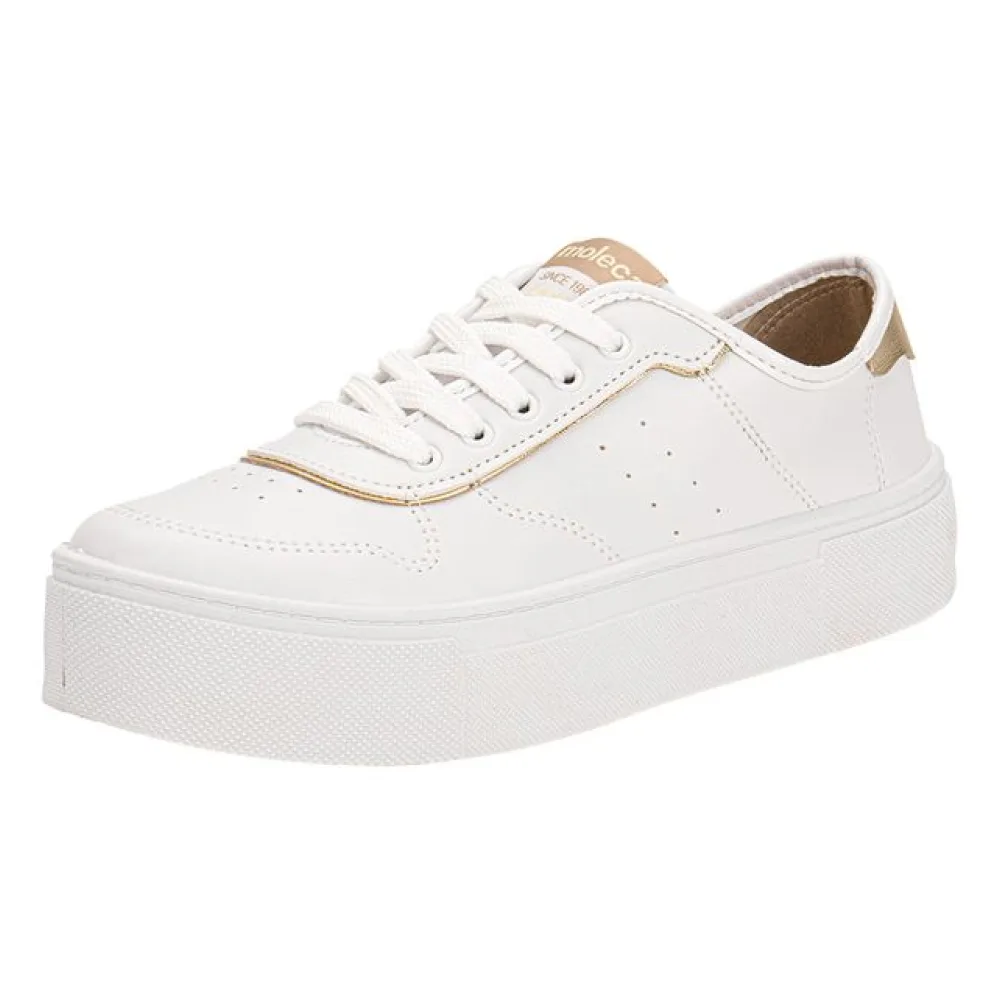 Tênis Feminino Casual Moleca 5658539 BRANCO/DOURADO 35