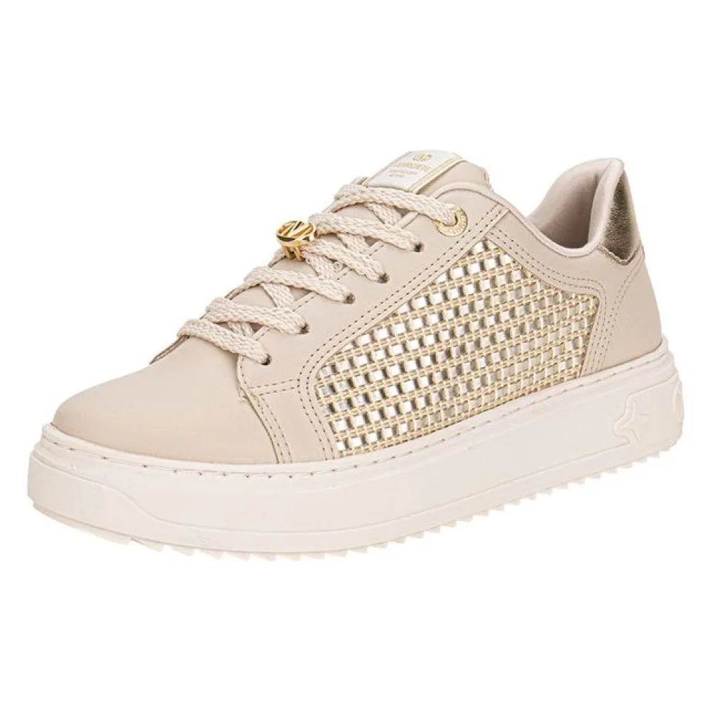 Tênis Feminino Casual Via Marte 055038 BEGE/OURO 34