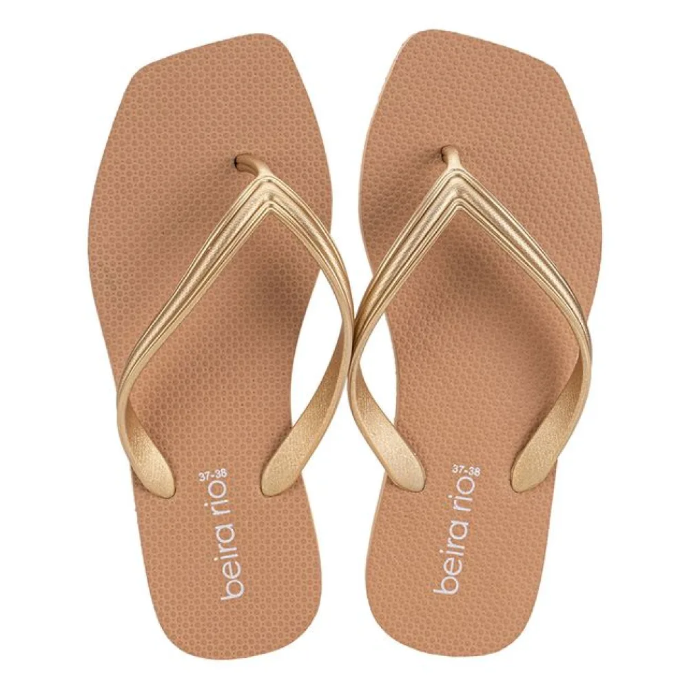 Chinelo Feminino Beira Rio 8556900 BEGE/DOURADO 33/34