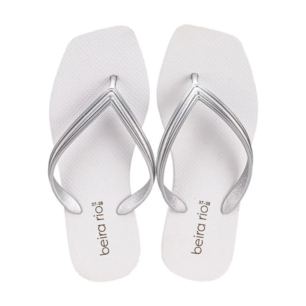 Chinelo Feminino Beira Rio 8556900 BRANCO/PRATA 33/34