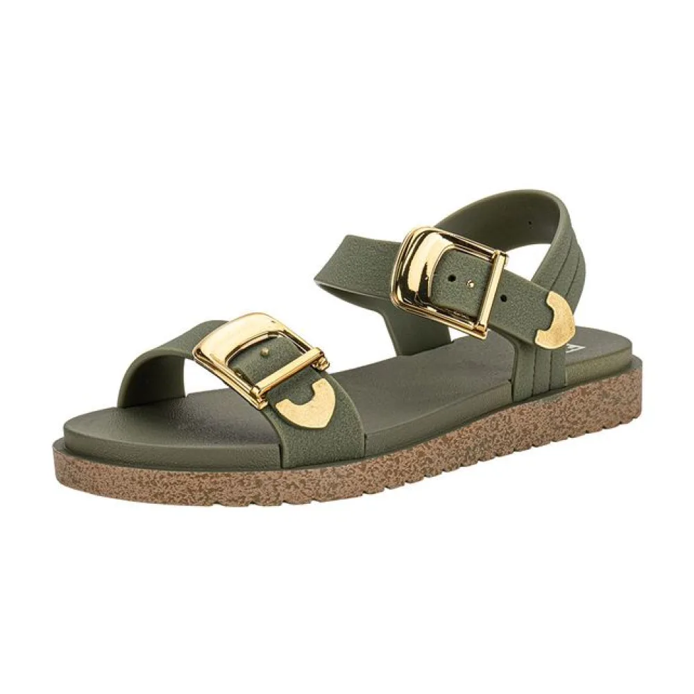 Sandália Feminina Flat Rich Zaxy 19200 OLIVA 33/34