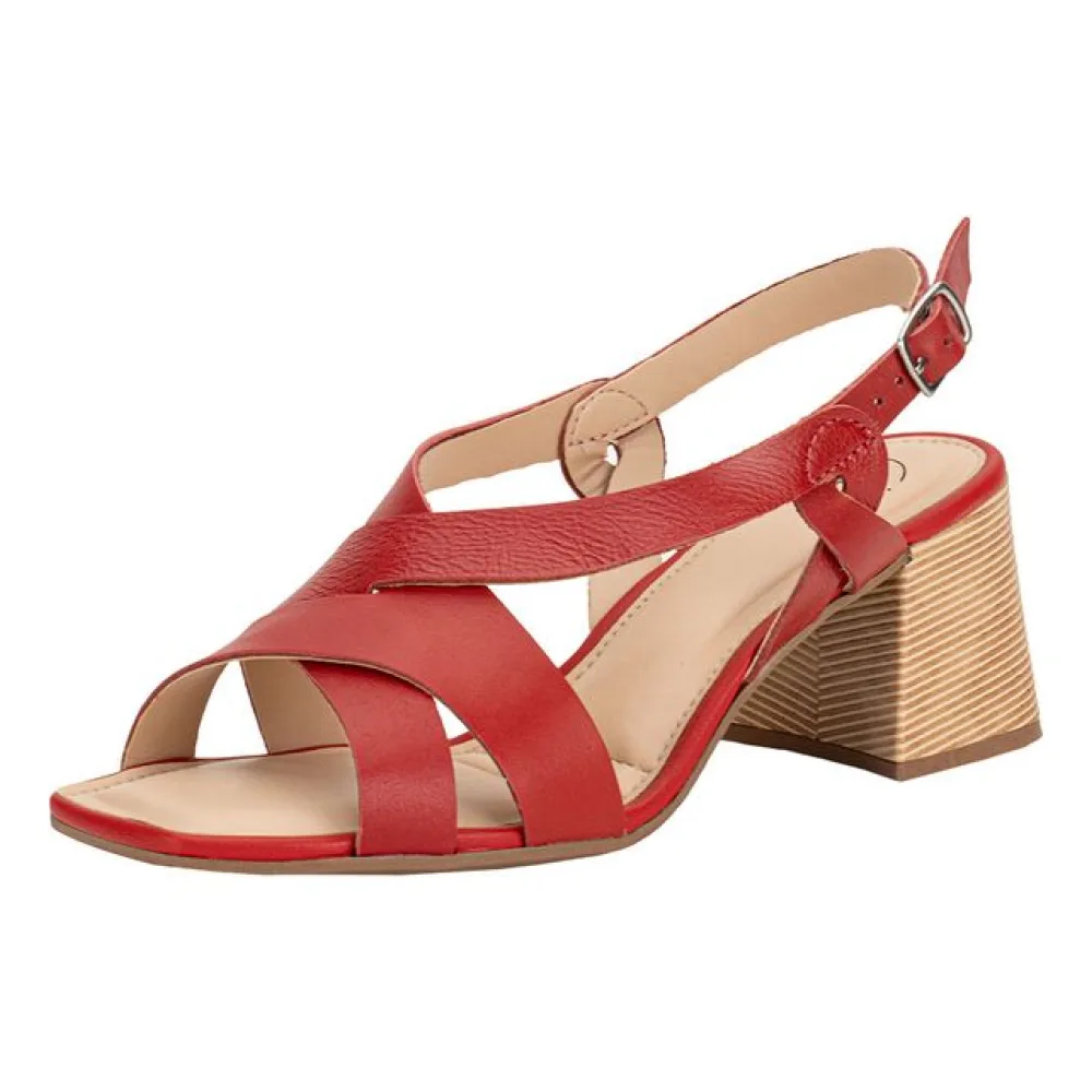 Sandália Feminina Salto Grosso Dakota Y8831N VERMELHO 35