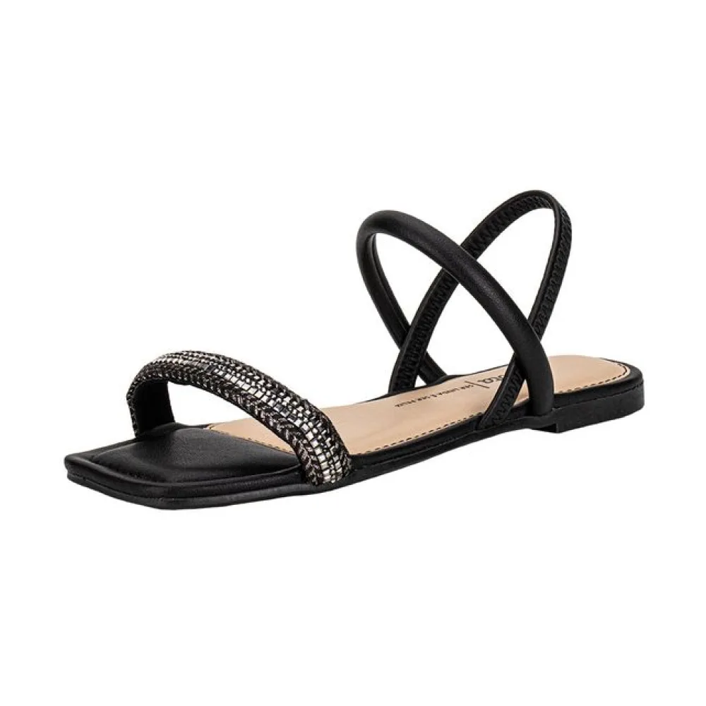 Sandália Feminina Flat Dakota Y8892 PRETO/CINZA 34