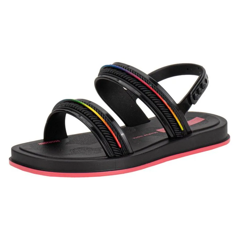 Sandália Infantil Feminina Glow Baby Ipanema 27404 PRETO/ROSA 19