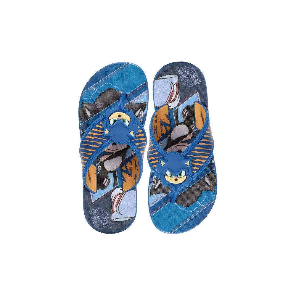 Chinelo Infantil Masculino Sonic Way Super Flop Grendene Kids 23307 AZUL/AMARELO 25