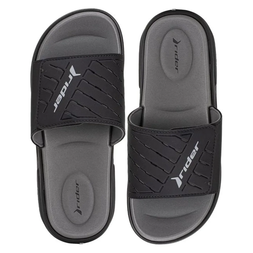 Chinelo Masculino Slide R Soft Plus Rider 12529 PRETO/CINZA 37/38