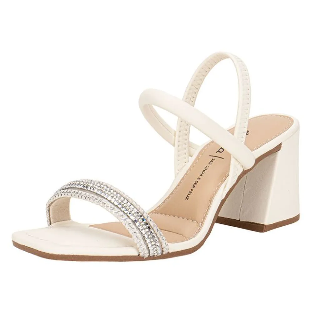 Sandália Feminina Salto Grosso Dakota Y8911 MARFIM 34