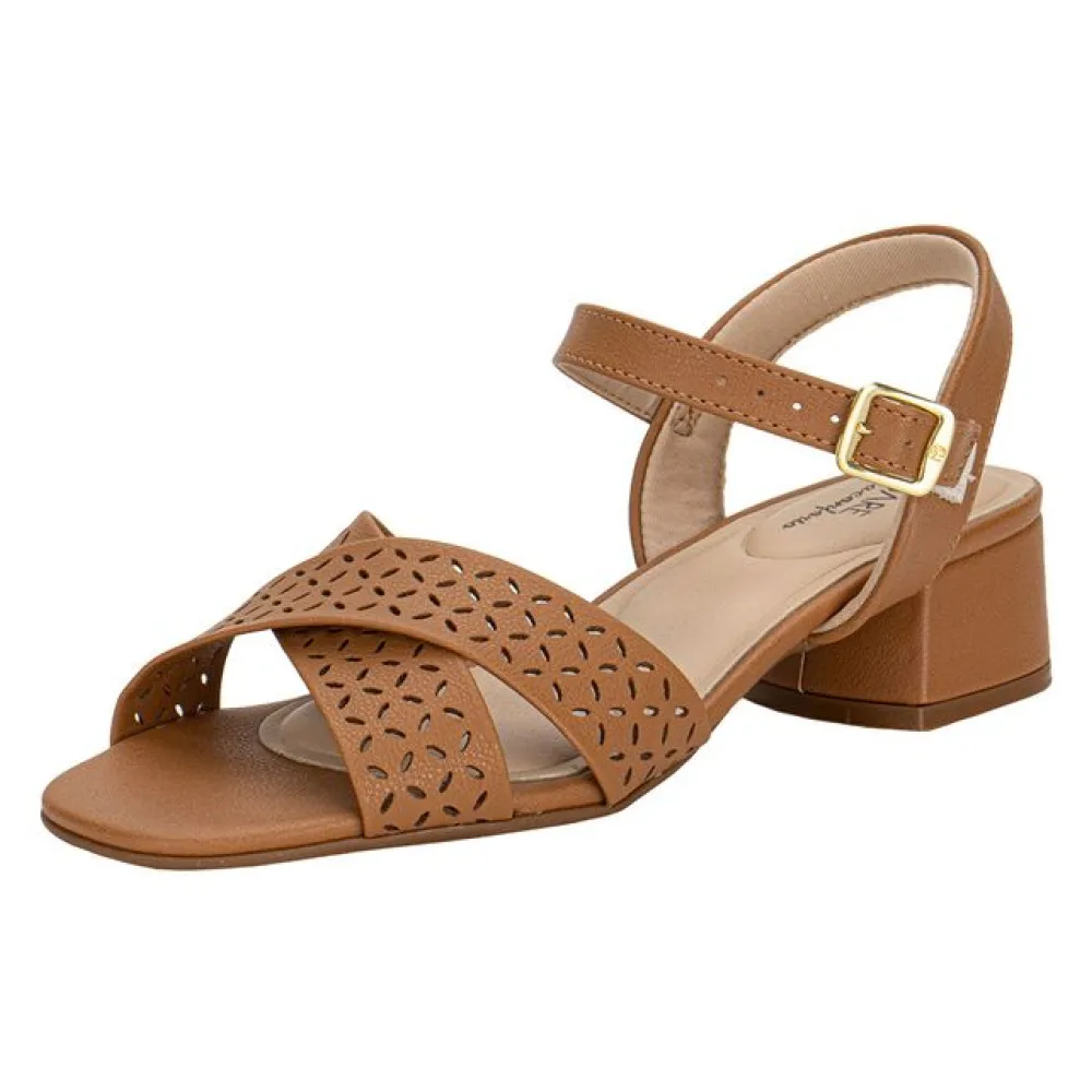 Sandália Feminina Salto Grosso Modare 7211105 CAMEL 34
