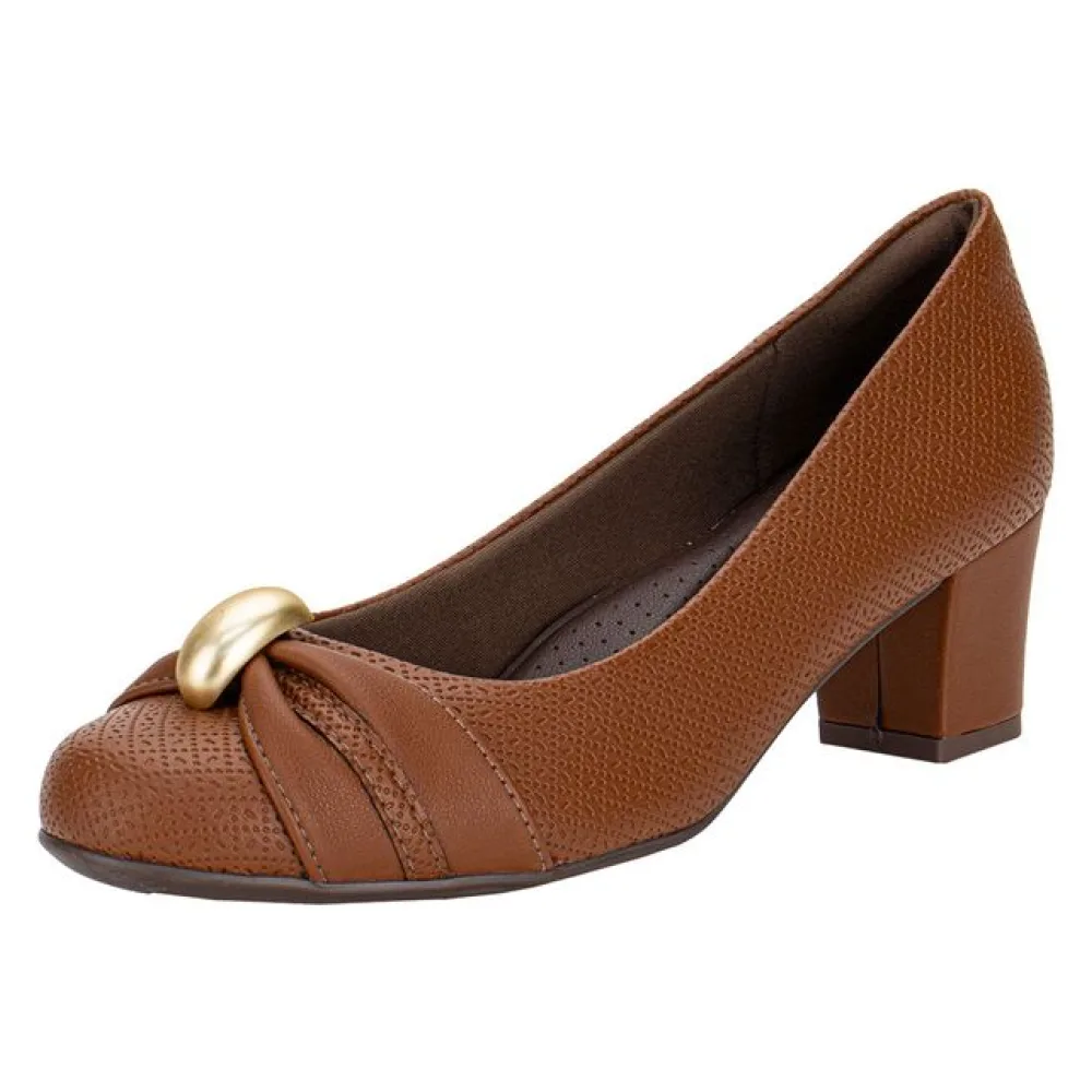 Sapato Feminino Salto Grosso Piccadilly 110184 CONHAQUE 36