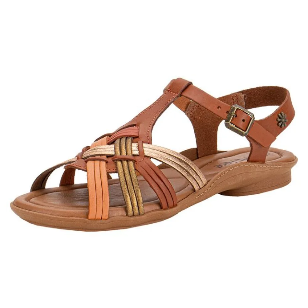 Sandália Feminina Flat New Face 37361 CARAMELO 34