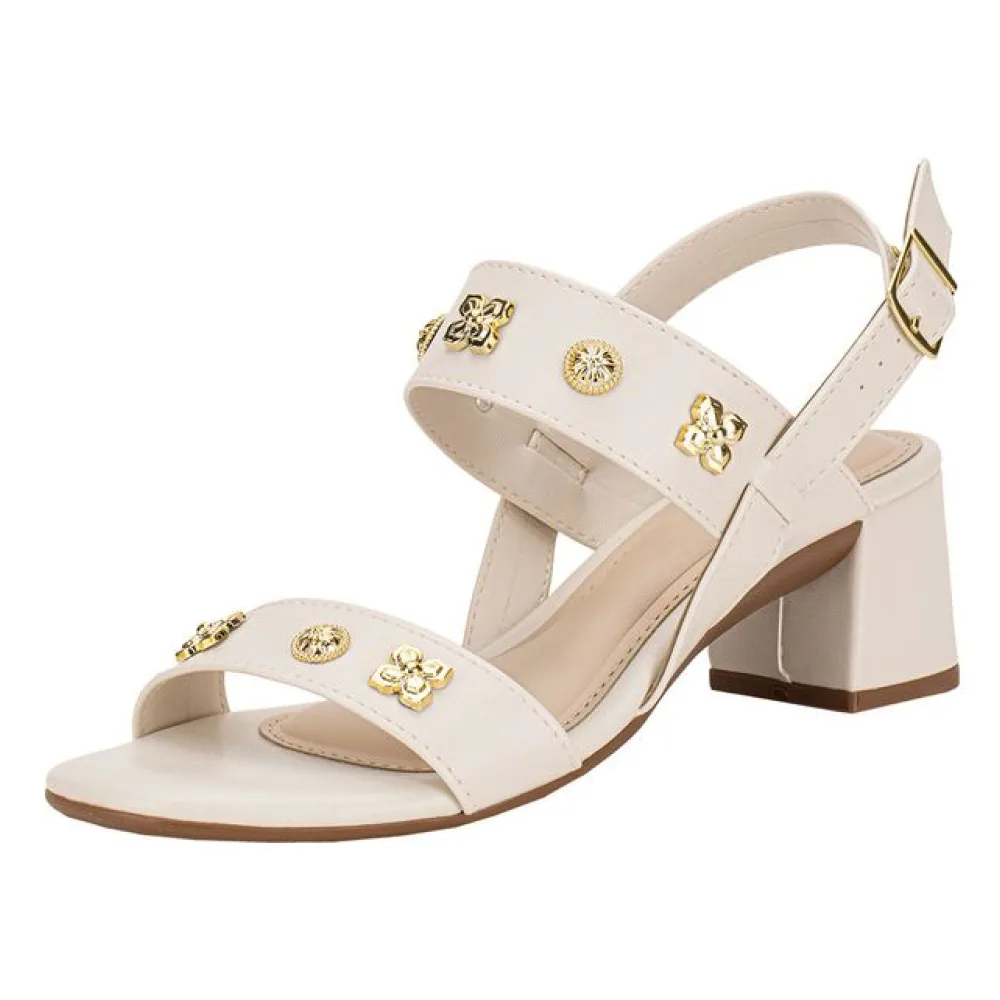 Sandália Feminina Salto Grosso Moleca 5496119 MARFIM 34