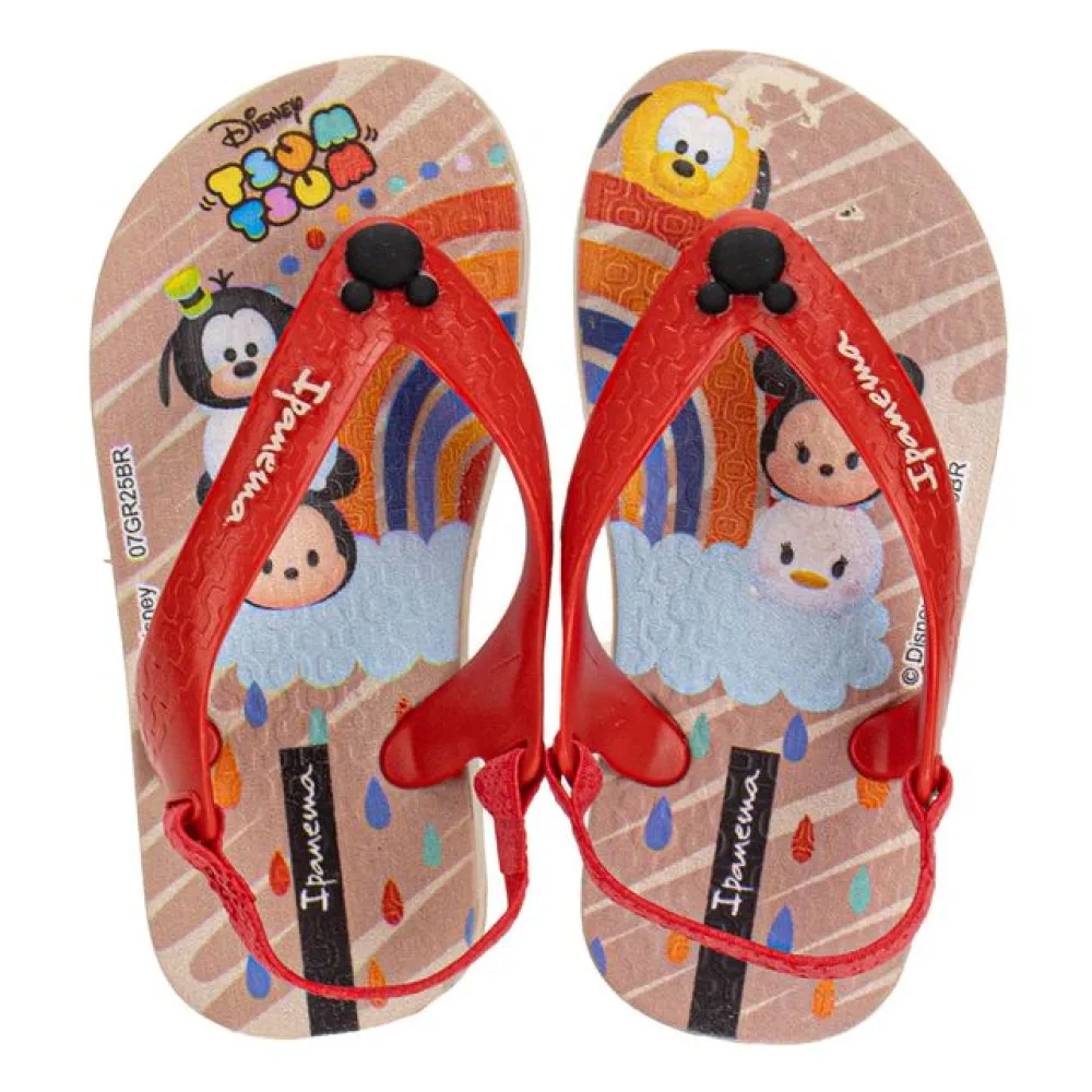 Chinelo Infantil Feminino Baby Disney Joy Ipanema 27323 BEGE/VERMELHO 20/21