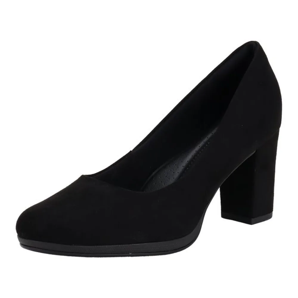 Sapato Feminino Salto Grosso Piccadilly 130185 PRETO/NOBUCK 34