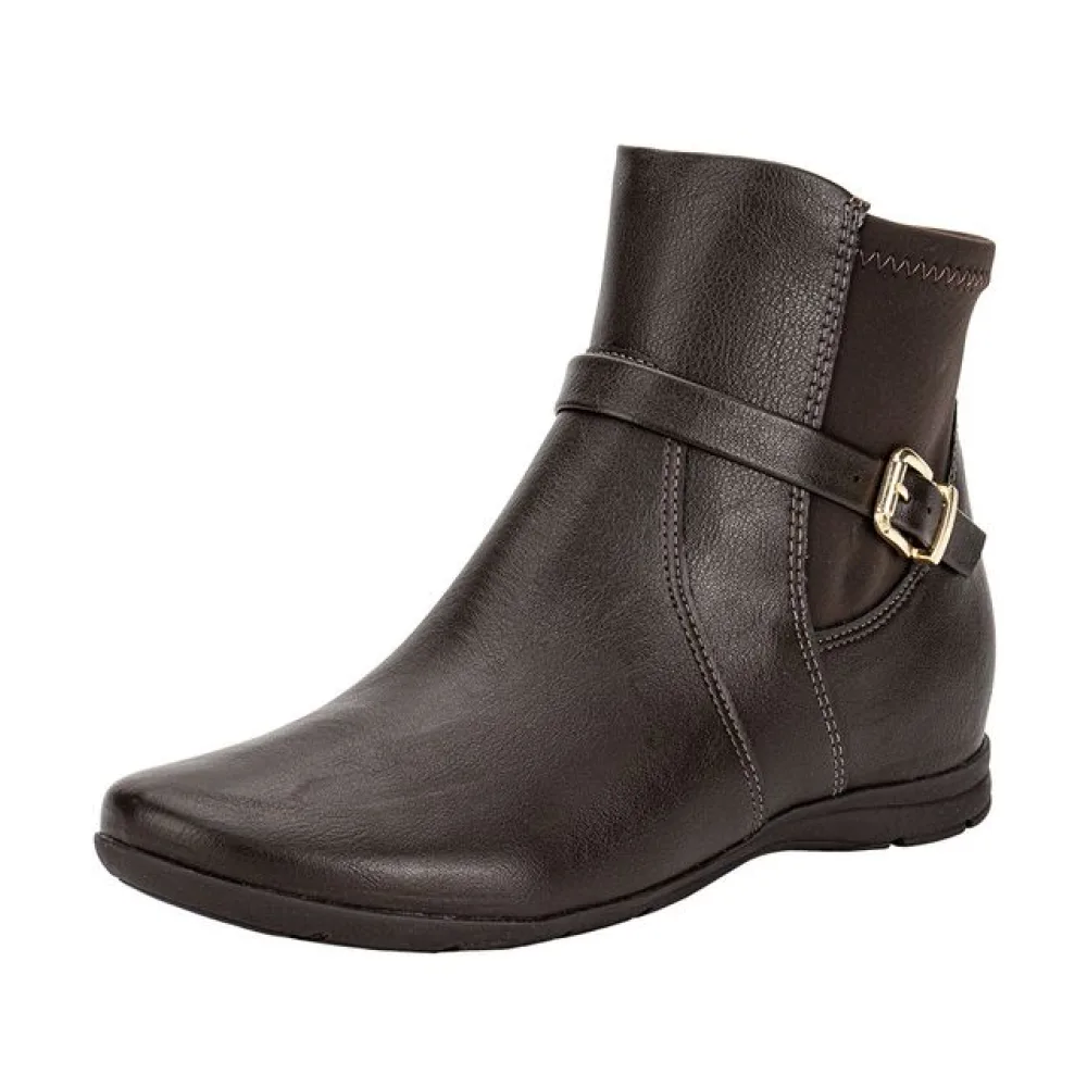 Bota Feminina Cano Baixo ComfortFlex 2491304 CAFÉ 34