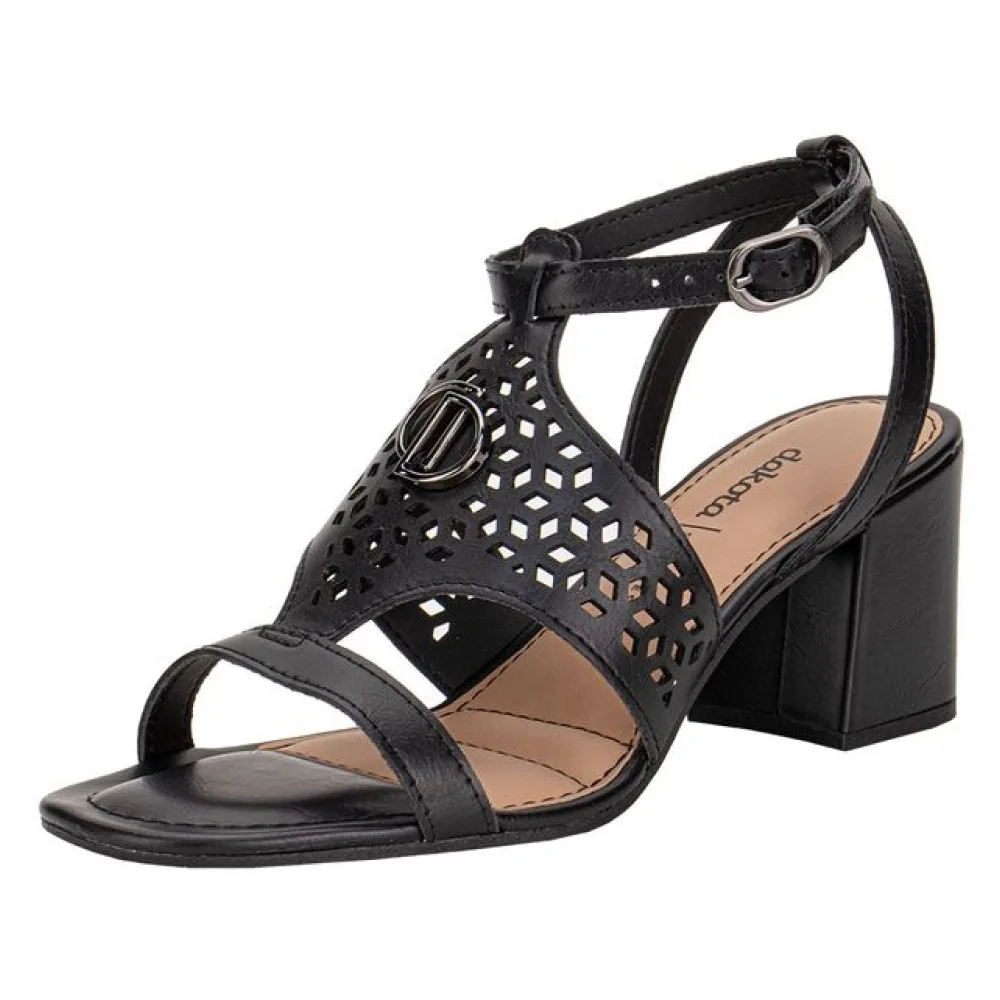 Sandália Feminina Salto Grosso Dakota Y9791 PRETO 34