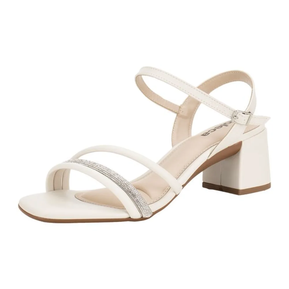 Sandália Feminina Salto Grosso Moleca 5496113 BRANCO/OFF 34