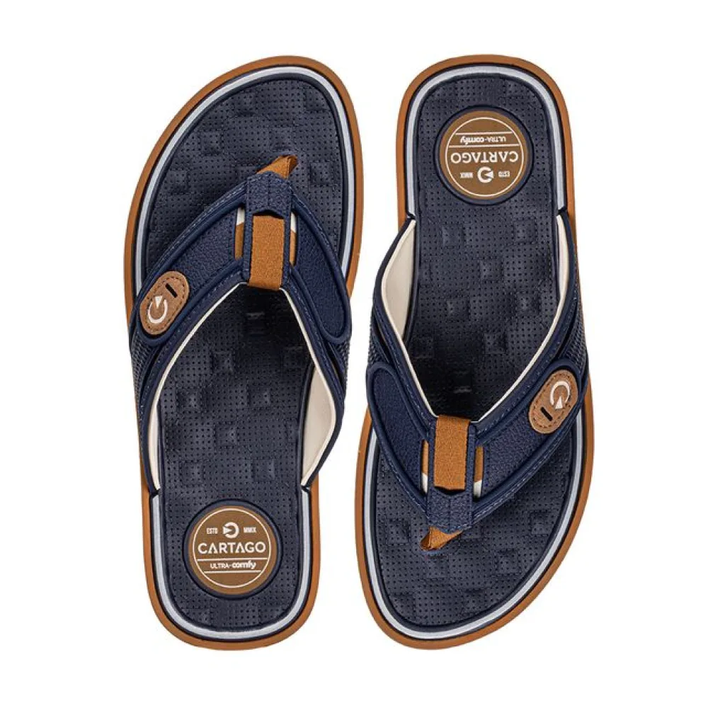 Chinelo Masculino Lyon IV Cartago 12531 BEGE/AZUL 39