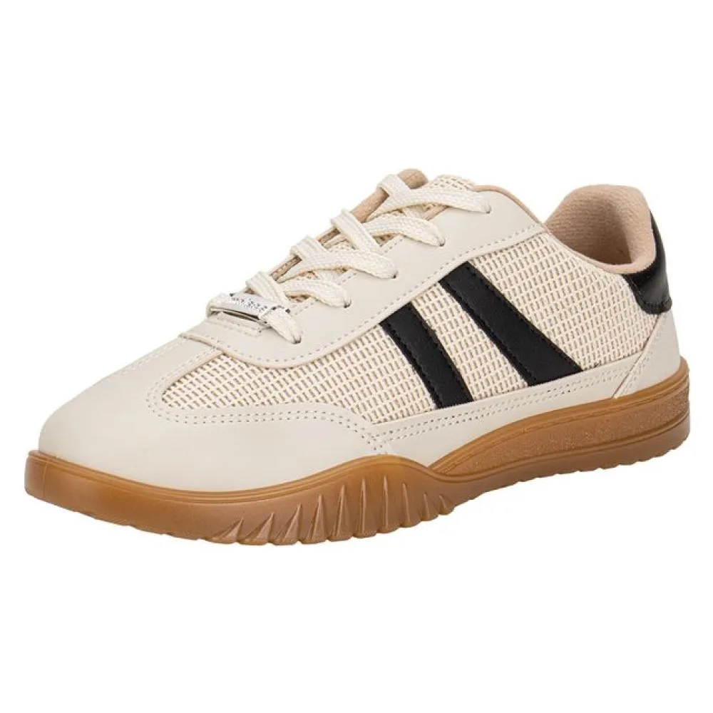 Tênis Feminino Casual Moleca 5817104 BEGE/PRETO 34