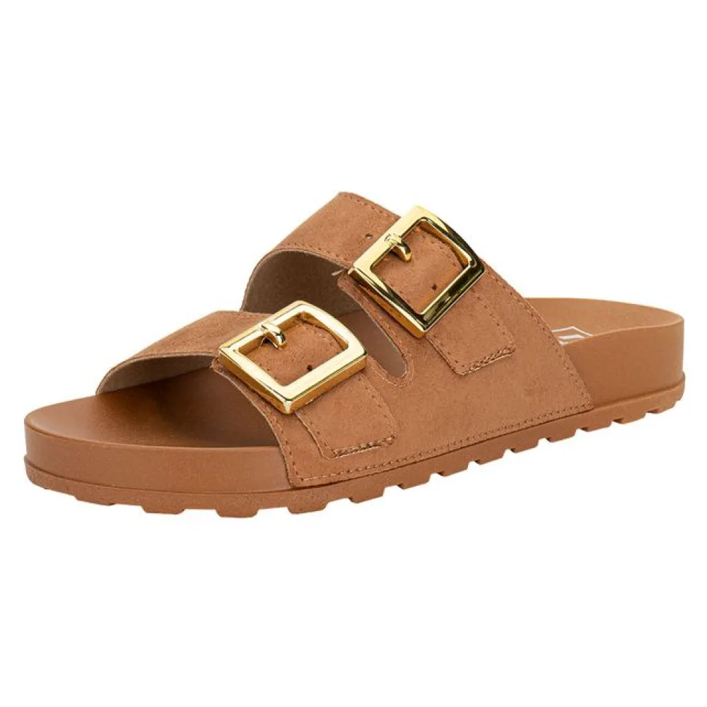 Sandália Feminina Conforto Moleca 5436401 CAMEL 34