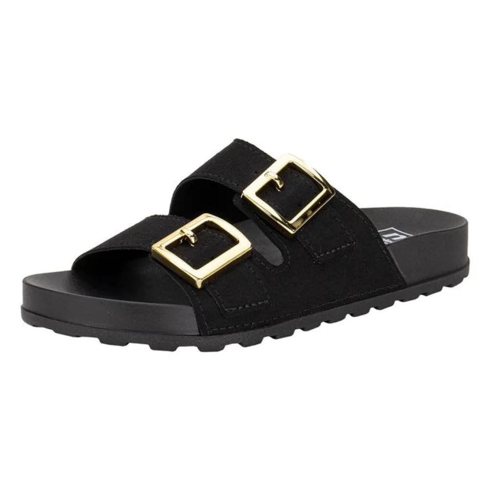Sandália Feminina Conforto Moleca 5436401 PRETO/CAMURÇA 34