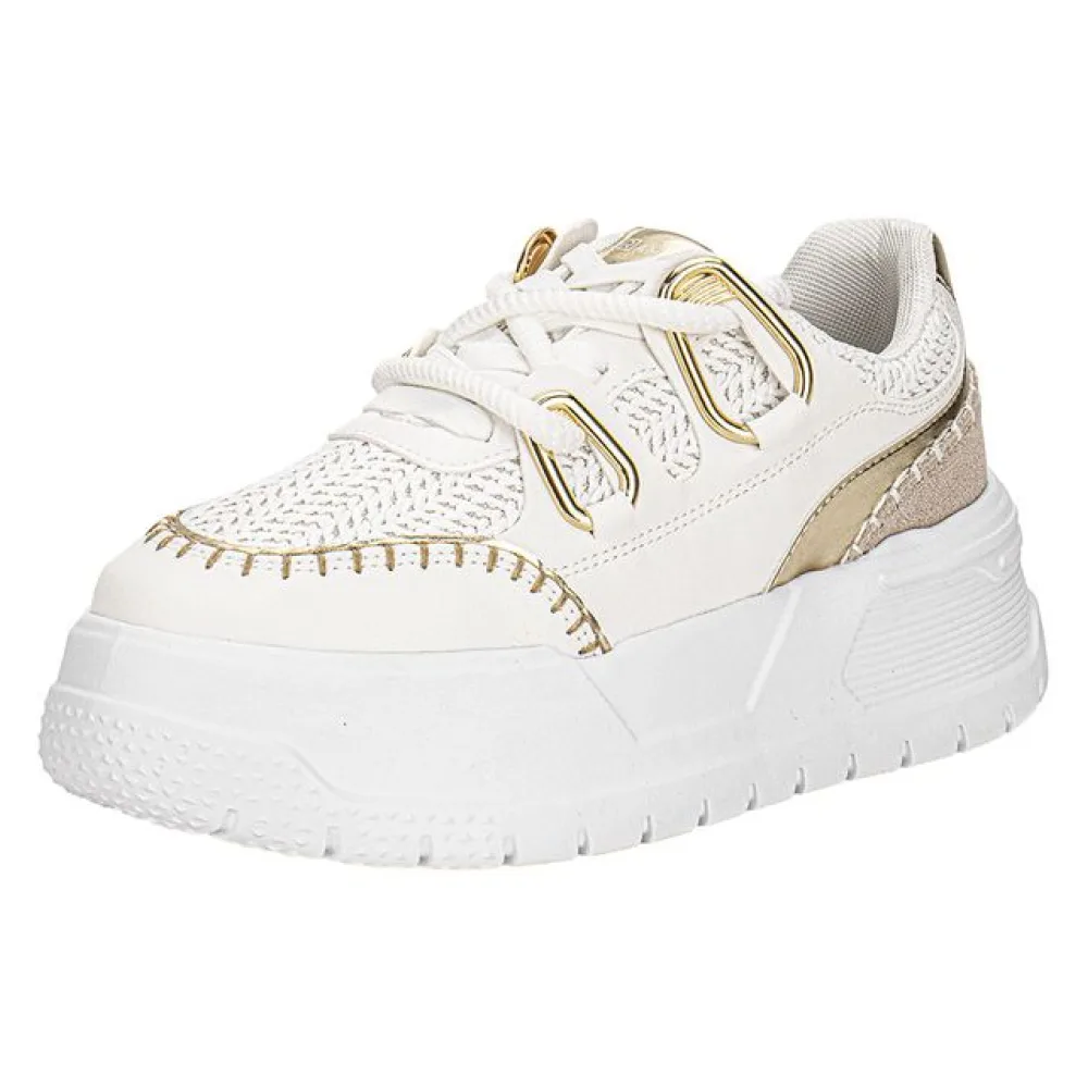 Tênis Feminino Casual Ramarim 25762333 BEGE/DOURADO 34