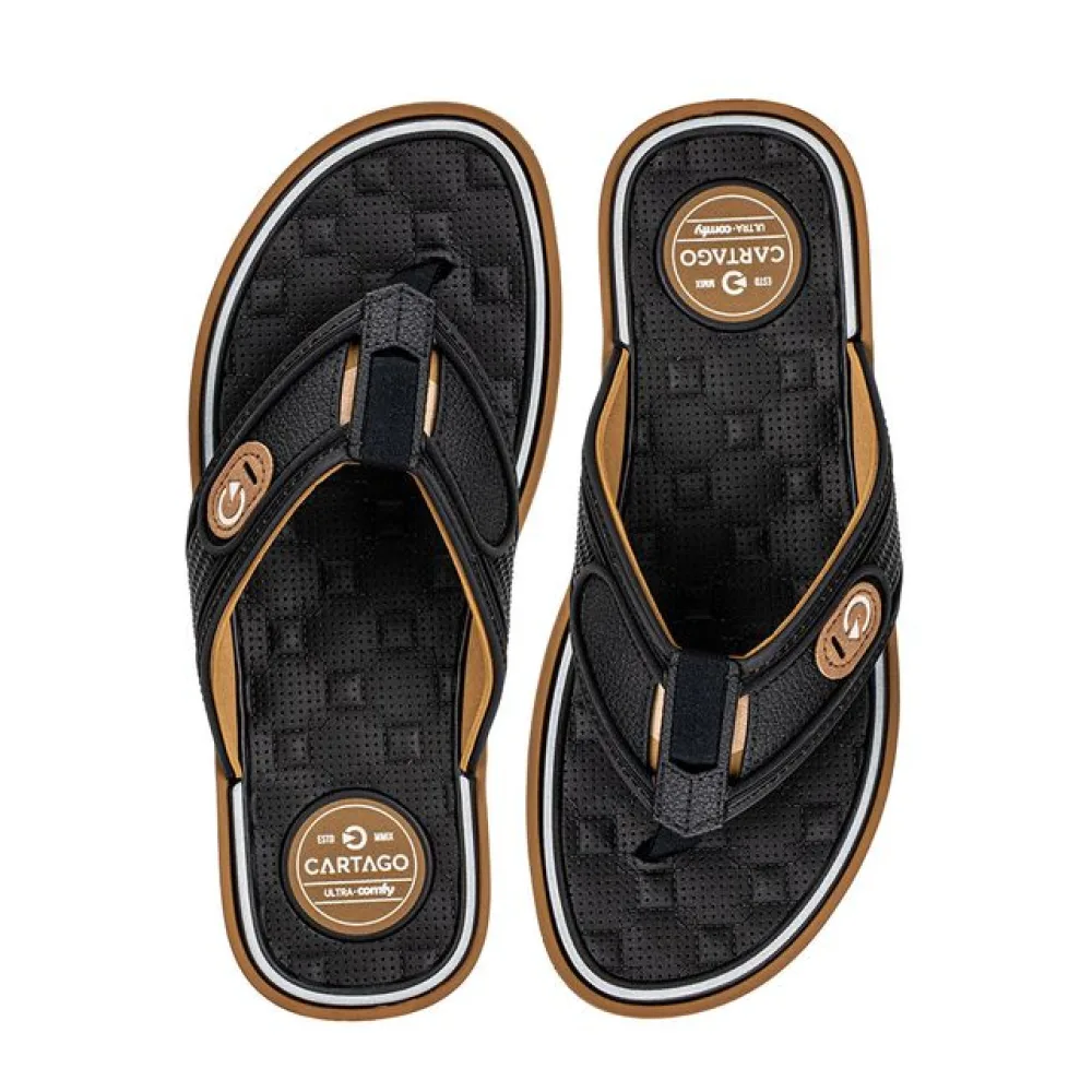 Chinelo Masculino Lyon IV Cartago 12531 PRETO/BEGE 37/38