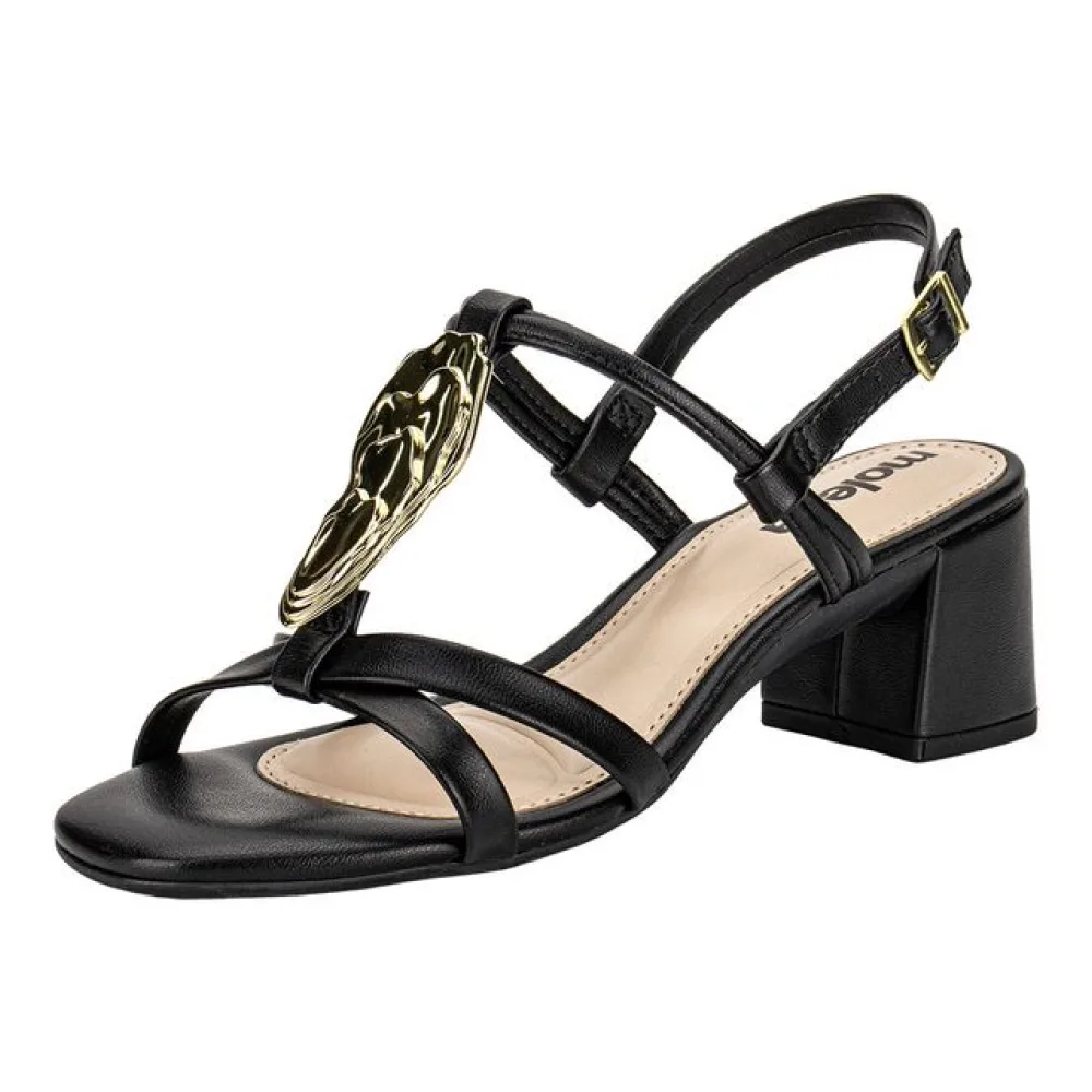 Sandália Feminina Salto Grosso Moleca 5496118 PRETO 34