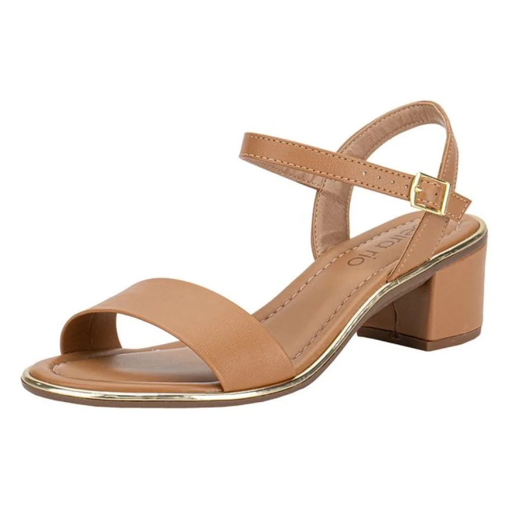 Sandália Feminina Salto Médio Beira Rio - 8379203 CAMEL 34