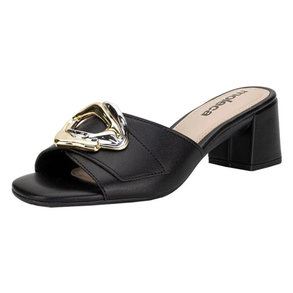 Tamanco Feminino Salto Grosso Moleca 5496117 PRETO 34