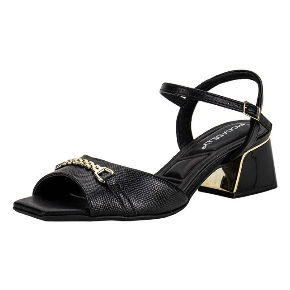 Sandália Feminina Salto Grosso Piccadilly 543090 PRETO 35