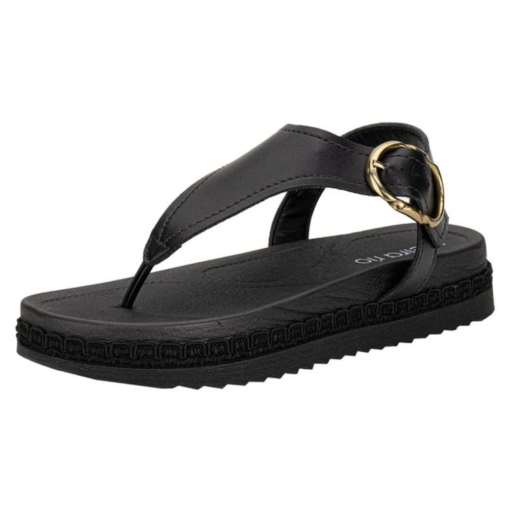 Sandália Feminina Flat Beira Rio 8553101 PRETO 34