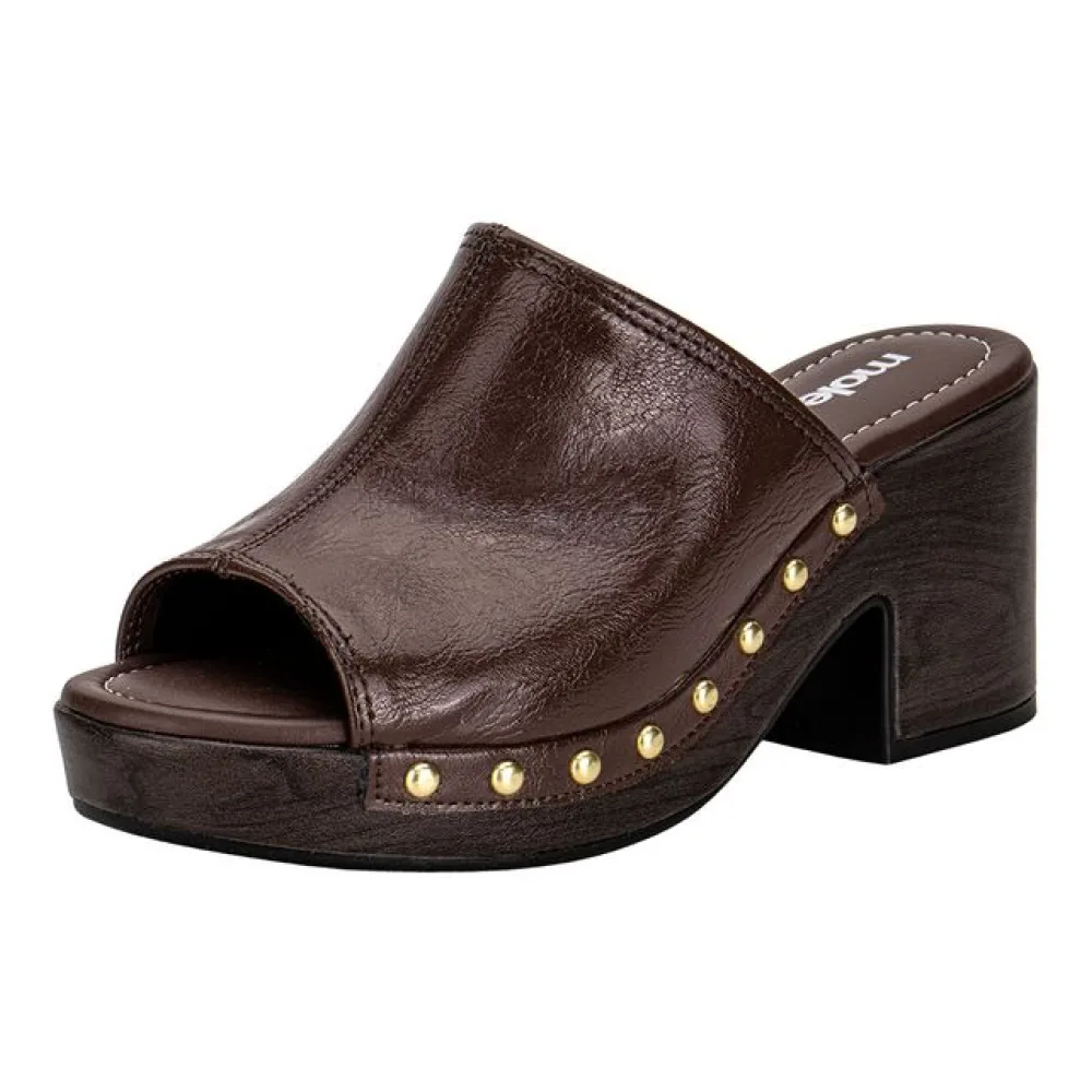 Tamanco Feminino Salto Grosso Moleca 5549107 CHOCOLATE 34