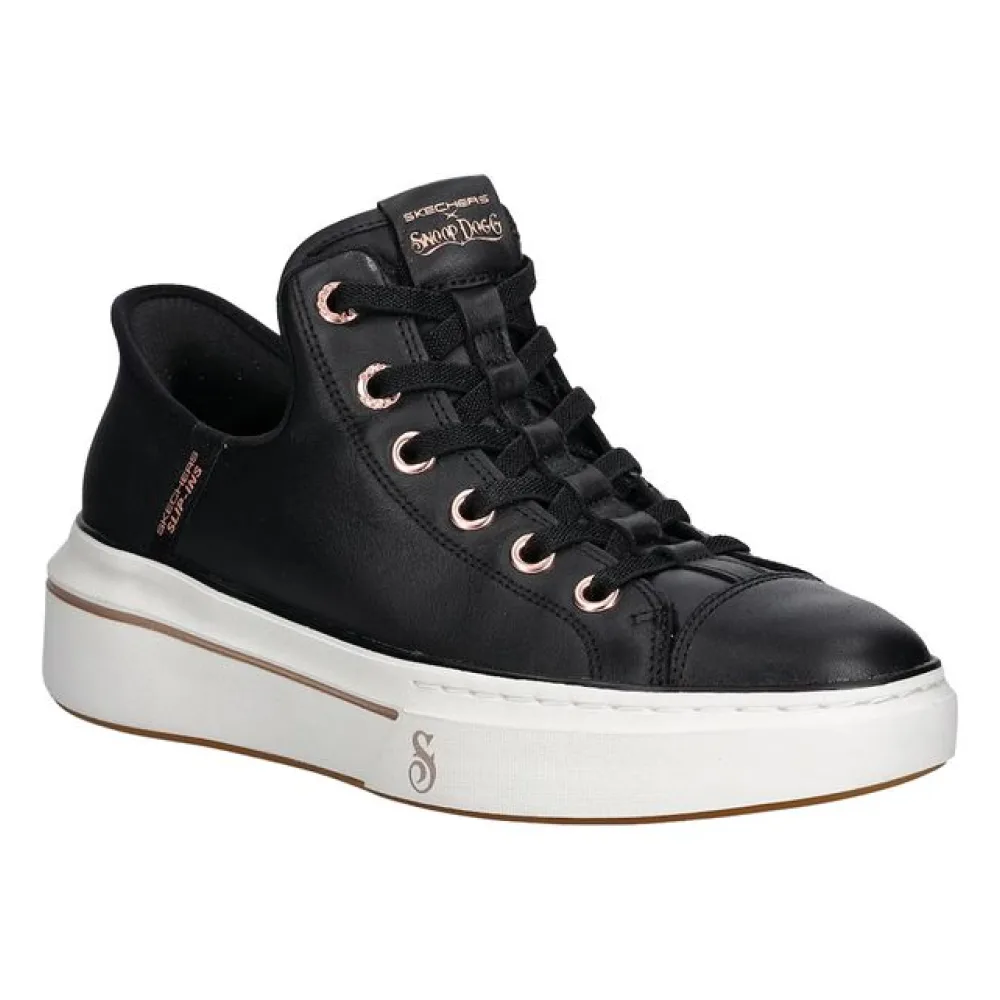 Tênis Feminino Snoop Dogg: Slip-Ins One-OG Leather Skechers 186001 PRETO 34