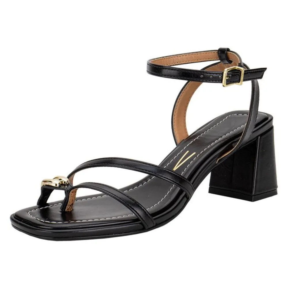 Sandália Feminina Salto Grosso Vizzano 6530105 PRETO 35