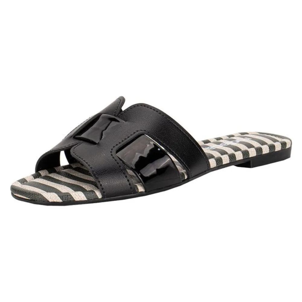 Tamanco Feminino Flat Moleca 5435653 PRETO 34