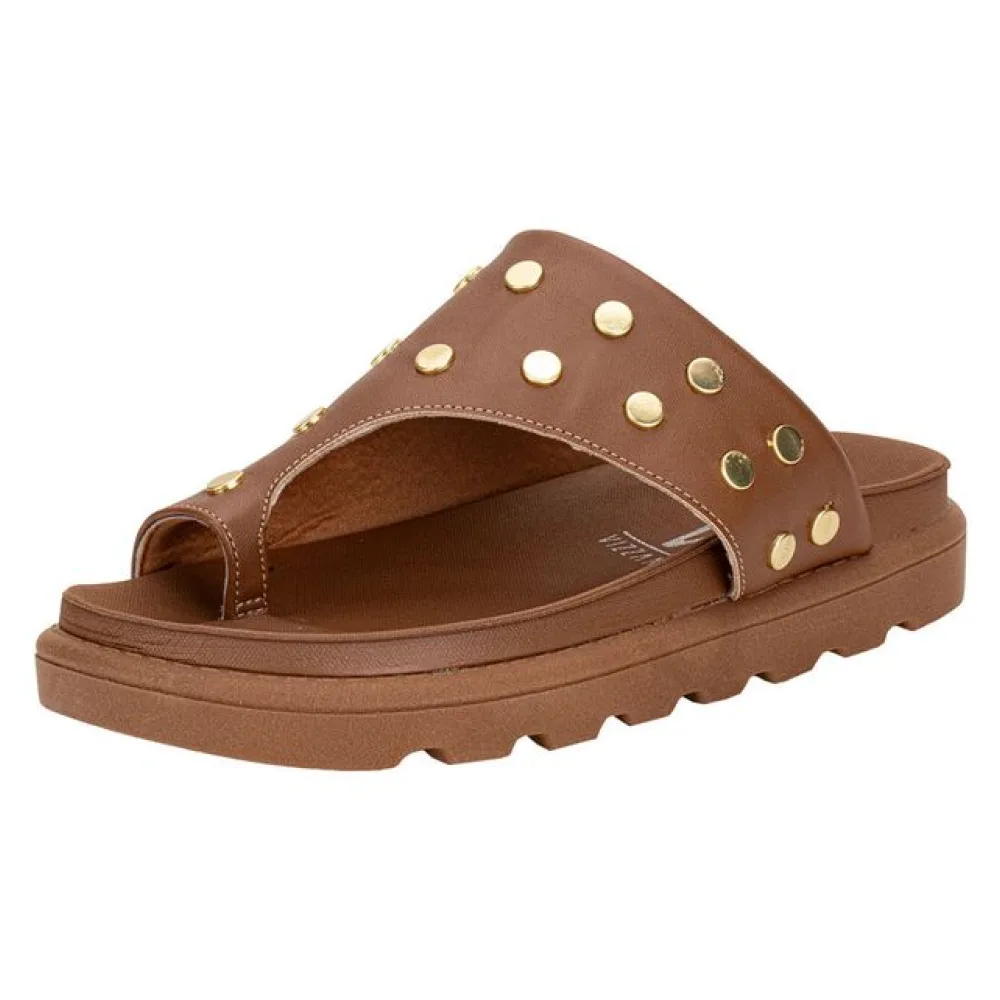 Tamanco Feminino Flat Vizzano 6510117 CARAMELO 34