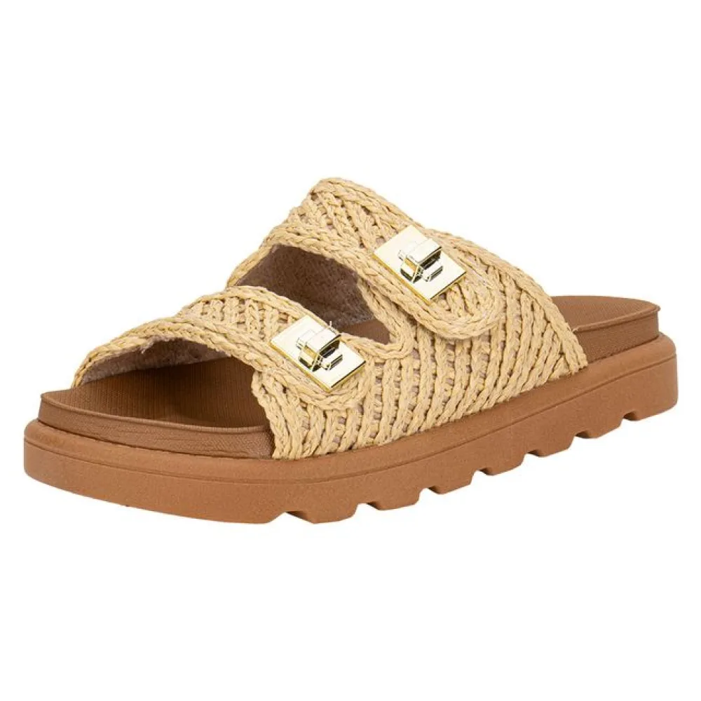 Sandália Feminina Conforto Vizzano 6510119 BEGE/OURO 35