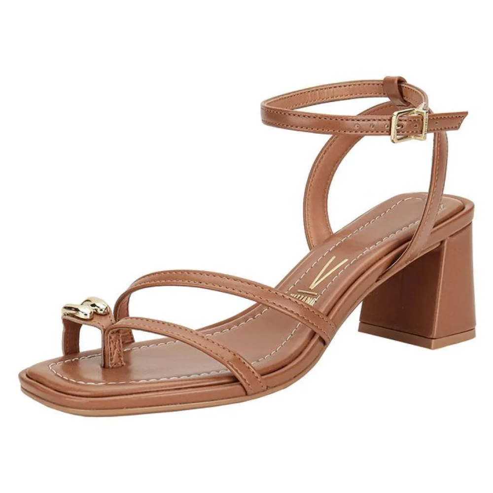 Sandália Feminina Salto Grosso Vizzano 6530105 CAMEL 35