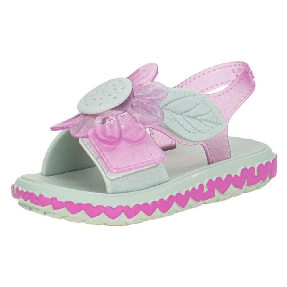 Sandália Infantil Feminina Spring Zaxynina 19263 ROSA/VERDE 19