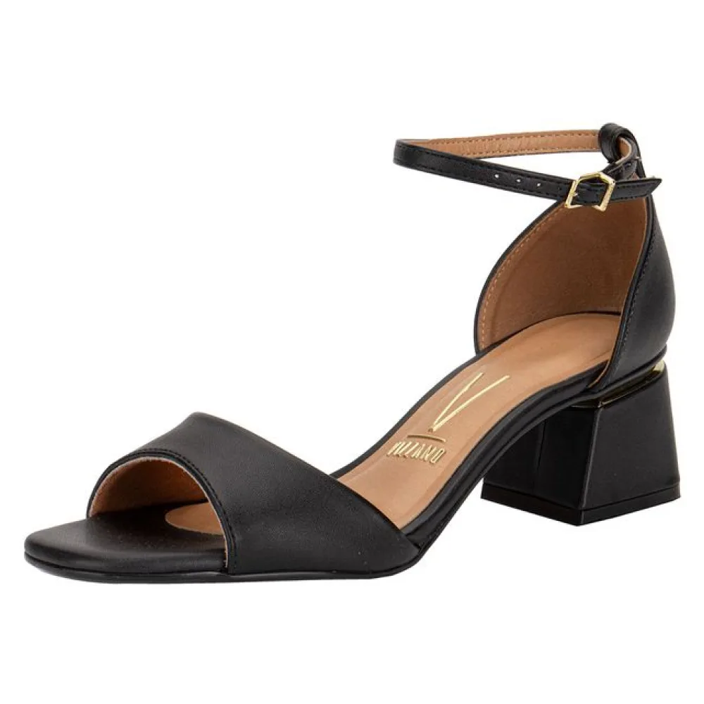 Sandália Feminina Salto Grosso Vizzano 6428143 PRETO 34