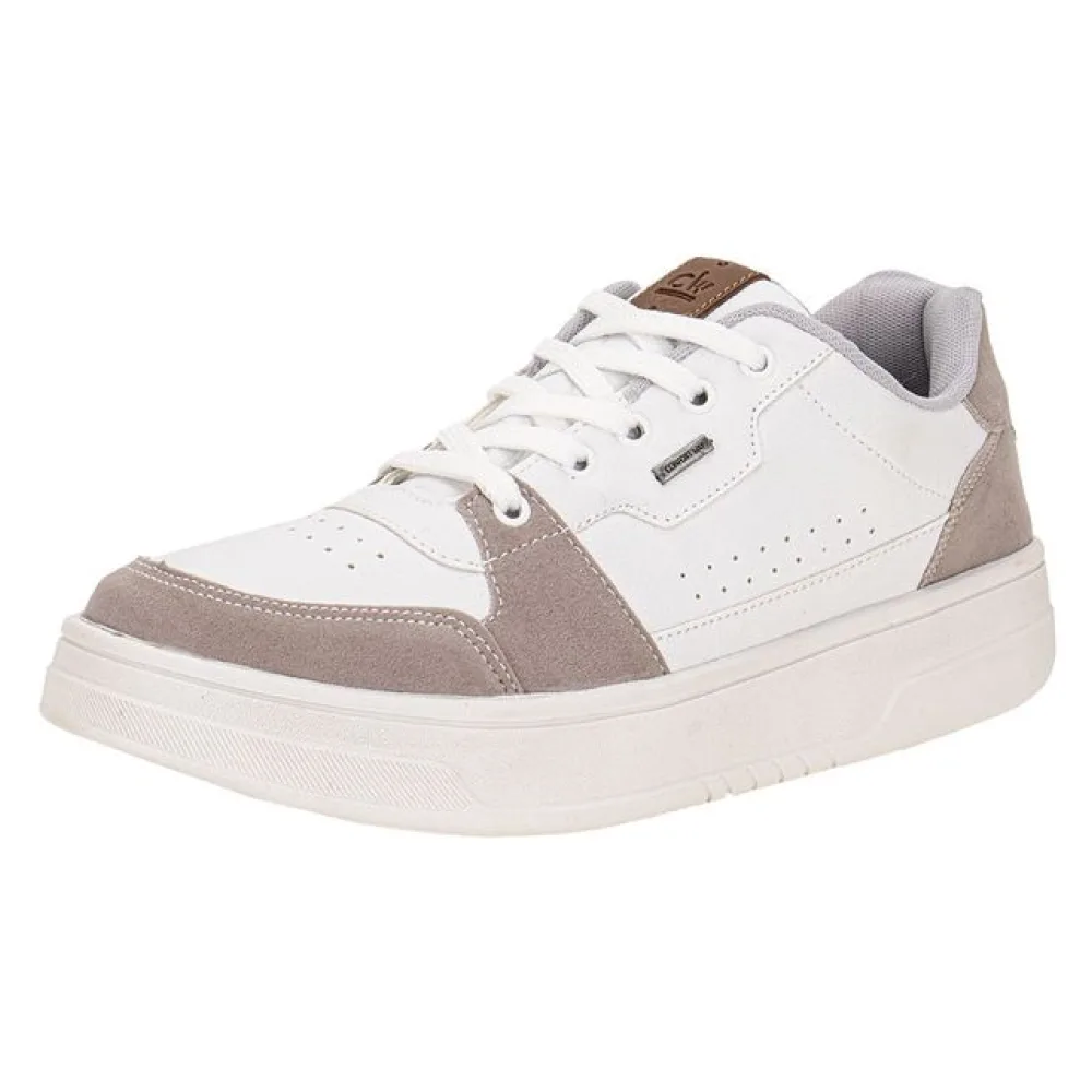 Tênis Masculino Casual Confort Way 902501 BRANCO/CINZA 37