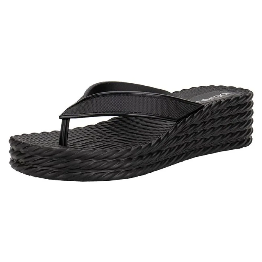 Tamanco Feminino Anabela Beira Rio 8561101 PRETO 36